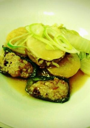 大根とピーマンの肉詰め煮-レシピのメイン写真