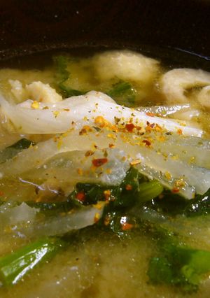 冷蔵庫整理＊今日の味噌汁＊鶏皮入り-レシピのメイン写真