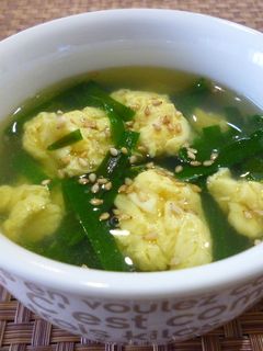 ふわふわ卵のにらたまスープ-レシピのメイン写真
