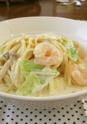 フライパン一つで！えびのクリームパスタ-レシピのメイン写真