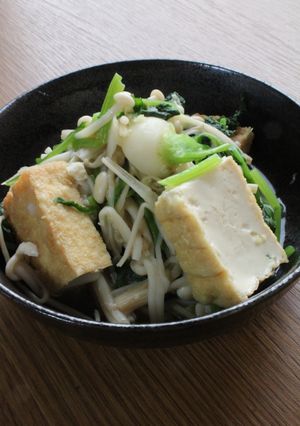 ご飯の供！かぶ菜とエノキタケの塩麹煮-レシピのメイン写真