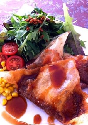 残りカレーで♪トマト・モチ・春巻き☆-レシピのメイン写真