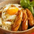 特製生姜醤油のウインナー丼。