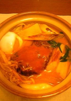 キムチ味噌鍋☆ハンバーグ-レシピのメイン写真