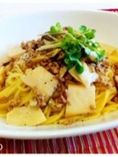 *キノコと鶏挽肉のパスタ〜白ワイン風味〜-レシピのメイン写真