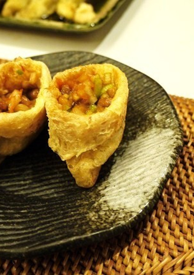 余りの油揚げ★ダイエット納豆キムチ巾着-レシピのメイン写真