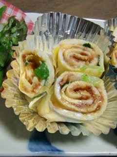 朝のお弁当、ふりかけと小ネギの卵焼き-レシピのメイン写真