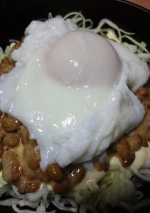 朝ご飯に!簡単納豆キャベ丼-レシピのメイン写真