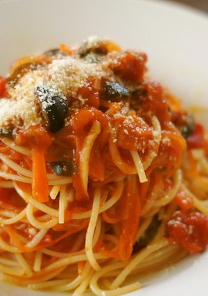 ヘルシーな切干大根のトマトソースパスタ-レシピのメイン写真