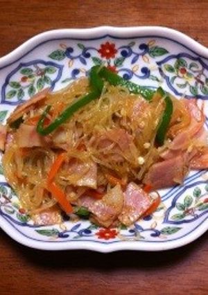 春雨とベーコンのチャプチェ風炒め-レシピのメイン写真