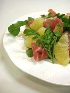 生ハムとクレソンと日向夏のサラダ-レシピのメイン写真