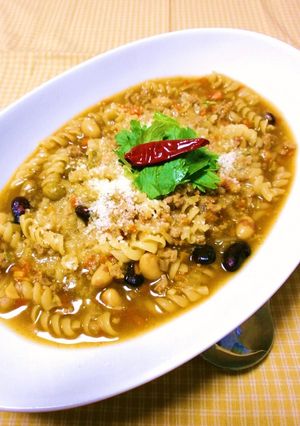 キーマカレー風☆スパイシースープパスタ☆-レシピのメイン写真