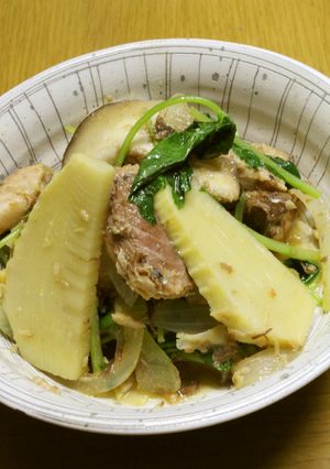 さばみそ煮缶ｄｅ筍生しいたけのサッと煮-レシピのメイン写真