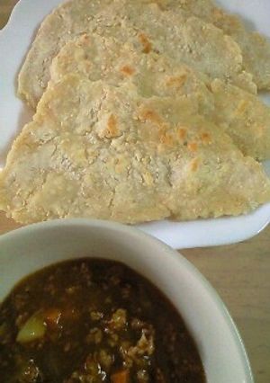 キーマカレーに☆ごまかしチャパティ-レシピのメイン写真