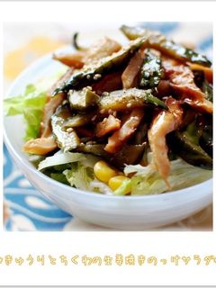 きゅうりとちくわの生姜焼きのっけサラダ-レシピのメイン写真