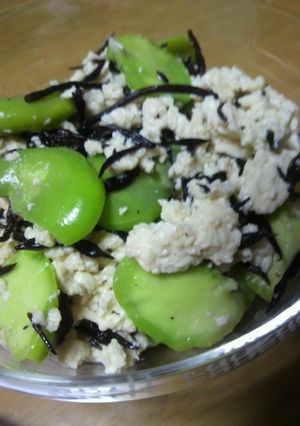 便秘解消☆そら豆とひじきの豆腐サラダ☆-レシピのメイン写真