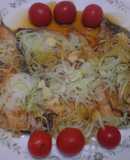 鯵のオイル焼き・ねぎ・ポン酢かけ