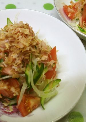 かつお節♪たっぷり♪野菜サラダ♪♪-レシピのメイン写真