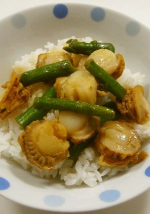 ホタテとアスパラDE丼-レシピのメイン写真