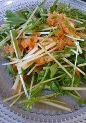 水菜のサラダ　にんじんのドレッシング☆-レシピのメイン写真