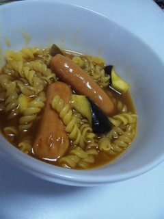 ごちそうパスタウィンナー&なす入りカレー-レシピのメイン写真