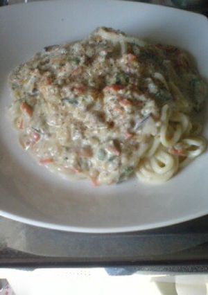 簡単！塩こうじのカルボナーラ風うどん-レシピのメイン写真