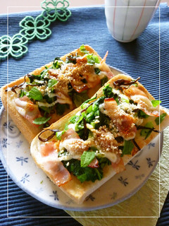 ベーコン×青菜昆布和えの和トースト-レシピのメイン写真
