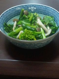 菜の花ときのこの酒蒸し-レシピのメイン写真