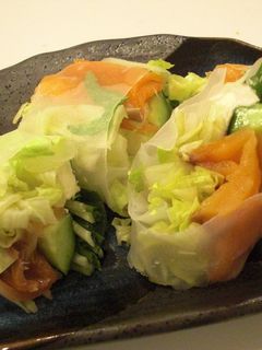 居酒屋風サーモンとクリームチーズの生春巻-レシピのメイン写真