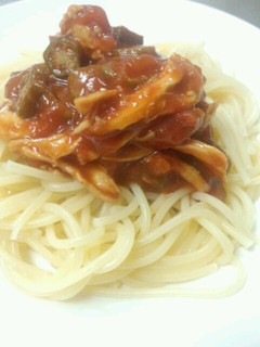 オクラとササミのトマトパスタ-レシピのメイン写真