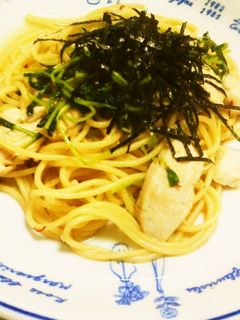 ササミと豆苗のピリ辛和風パスタ-レシピのメイン写真