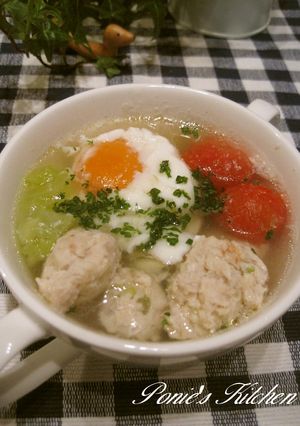 ☆とろ～り卵の塩麹で作る鶏だんごスープ☆-レシピのメイン写真