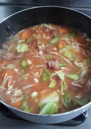 野菜たっぷりミネストローネ〜金時豆入り〜-レシピのメイン写真