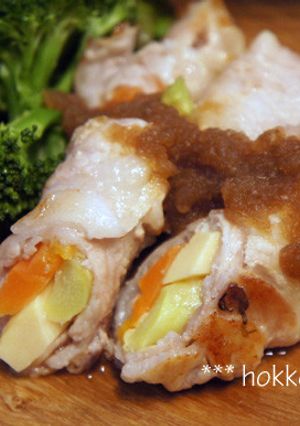 ほっこりカフェ　春野菜の豚肉巻き-レシピのメイン写真