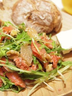 水菜とサーモンのグレープフルーツサラダ-レシピのメイン写真