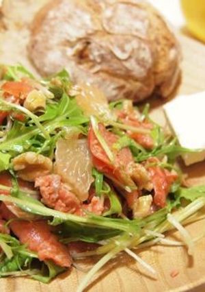 水菜とサーモンのグレープフルーツサラダ-レシピのメイン写真