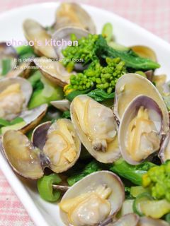 菜の花とあさりの酒蒸しオイスター風☆-レシピのメイン写真