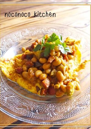 ウインナーと大豆の塩麹トマトオムレツ-レシピのメイン写真