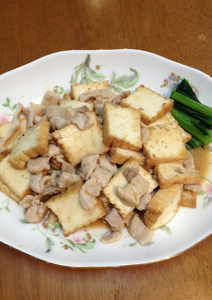金ごますりごま厚揚げと豚肉の味噌ごま炒め-レシピのメイン写真