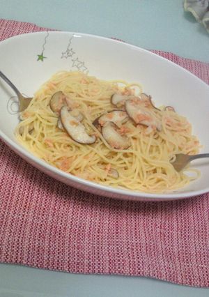 簡単☆サケフレークと椎茸のパスタ-レシピのメイン写真