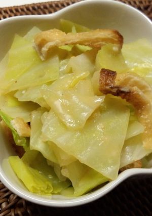 朝ご飯★もう一品！キャベツと油揚げのぬた-レシピのメイン写真