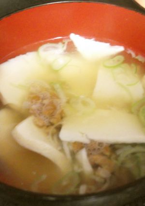 豆腐の味噌汁＋なっとう-レシピのメイン写真
