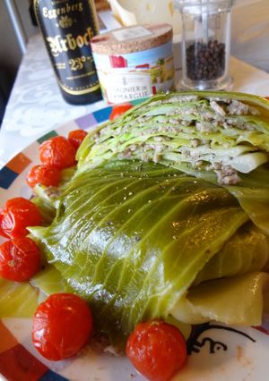 タジン鍋で簡単♡キャベツと挽肉の重ね蒸し-レシピのメイン写真