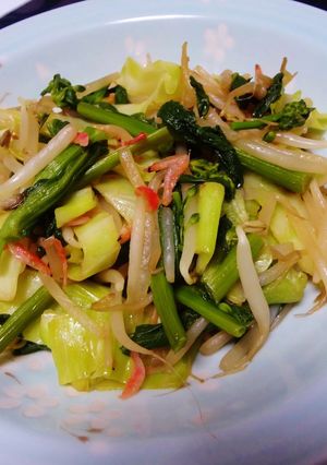 タニタ風★菜花と小エビの炒め物-レシピのメイン写真