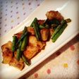 アスパラと焼き揚げ鶏肉♡