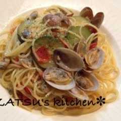 รูปของ ✼あさりとズッキーニのパスタ✼