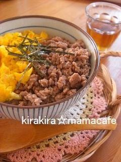 簡単♪二色豚そぼろ丼-レシピのメイン写真