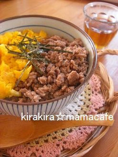 簡単♪二色豚そぼろ丼-レシピのメイン写真