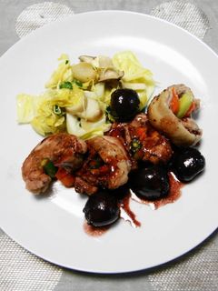鶏ハムのソテー、バルサミコチェリーソース-レシピのメイン写真