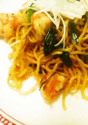 塩麹使用♪エビとニラの上海風焼きそば-レシピのメイン写真